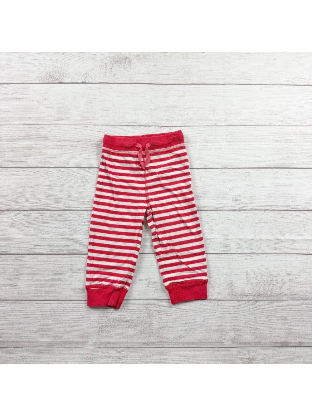 Baby Boden Red White Striped Baby Pants 6-12 Months